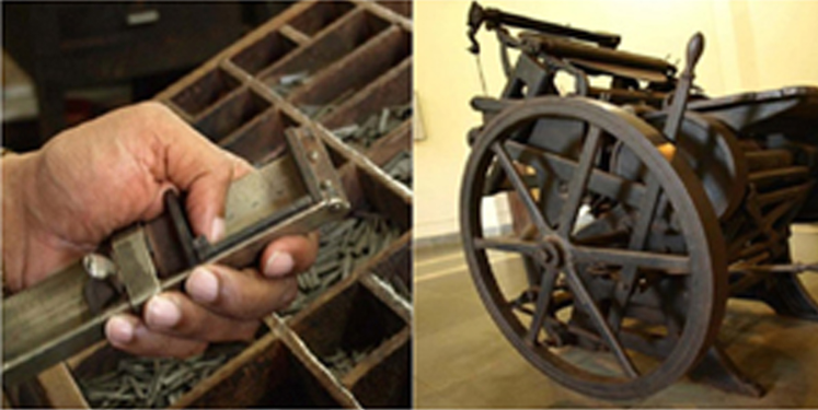 Vintage printing press machinery
